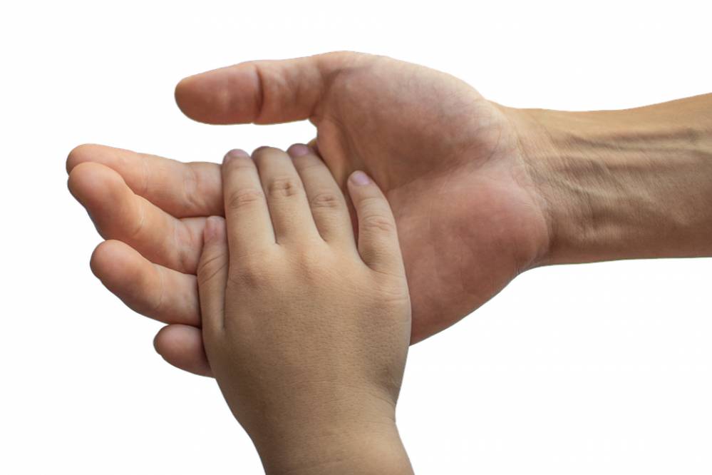 Ręka dorosłego i dziecka